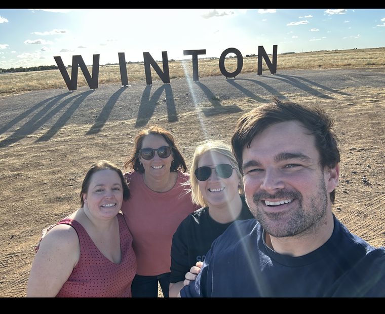 With the LGAQ team at Winton, western Queensland